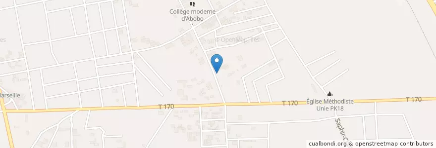 Mapa de ubicacion de Maquis Bar El Dorado en Costa D'Avorio, Abidjan, Abobo.