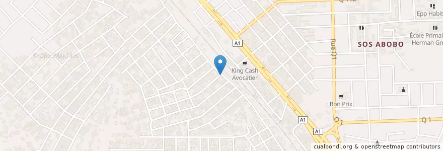 Mapa de ubicacion de Lavage Auto en コートジボワール, アビジャン, Abobo.