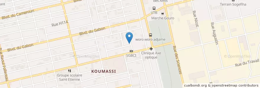 Mapa de ubicacion de Mobil money en Ivory Coast, Abidjan, Koumassi.