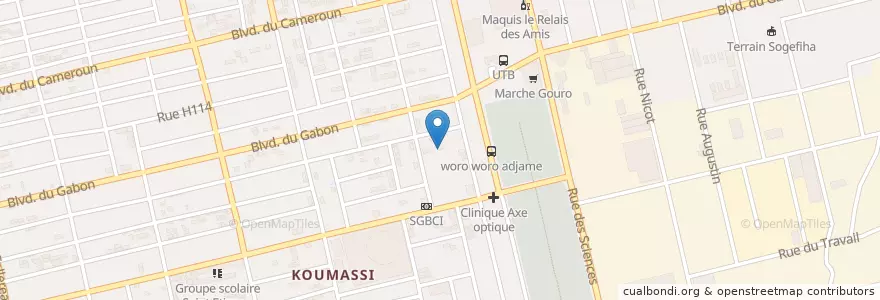 Mapa de ubicacion de Cyber cafe en Fildişi Sahili, Abican, Koumassi.