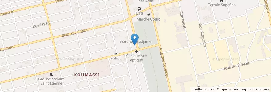 Mapa de ubicacion de Kiosque en 科特迪瓦, 阿比让, Koumassi.