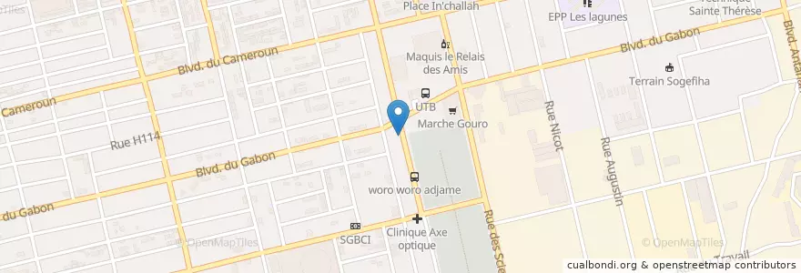 Mapa de ubicacion de Lavage Auto en Ivory Coast, Abidjan, Koumassi.
