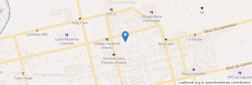 Mapa de ubicacion de Kiosque café en ساحل عاج, آبیجان, Koumassi.