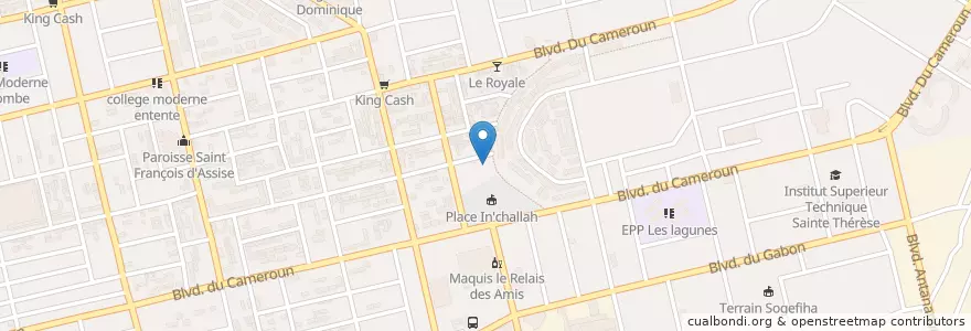 Mapa de ubicacion de Petit marché en Ivoorkust, Abidjan, Koumassi.