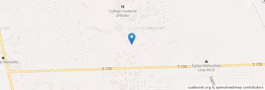 Mapa de ubicacion de Pharmacie chinoise en Côte D’Ivoire, Abidjan, Abobo.