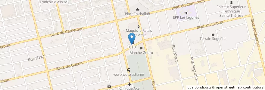 Mapa de ubicacion de MoneyGram express en 科特迪瓦, 阿比让, Koumassi.