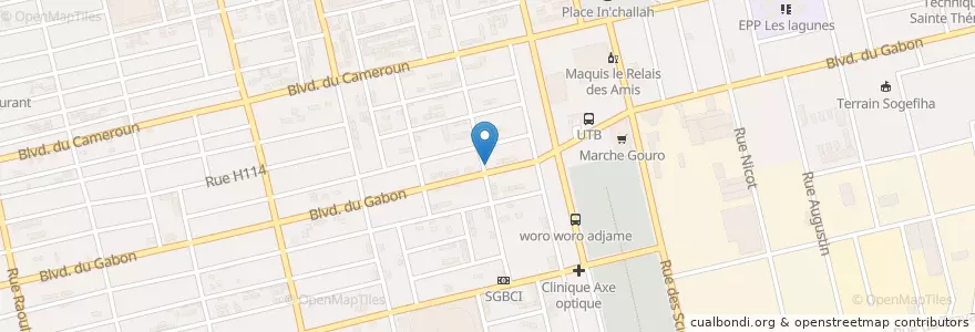 Mapa de ubicacion de Vendeur de CHOUKOUYA en ساحل عاج, آبیجان, Koumassi.