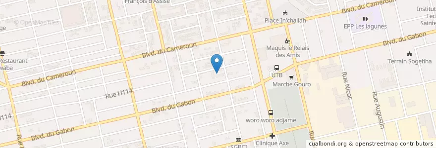 Mapa de ubicacion de GROUPE SCOLAIRE BAD 6 en Costa De Marfil, Abiyán, Koumassi.