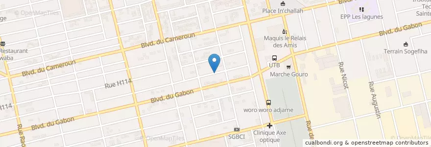 Mapa de ubicacion de Kiosque Professionel en ساحل العاج, أبيدجان, Koumassi.