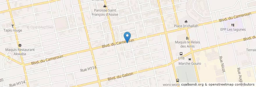 Mapa de ubicacion de Maquis restaurant L'Epervier en ساحل عاج, آبیجان, Koumassi.