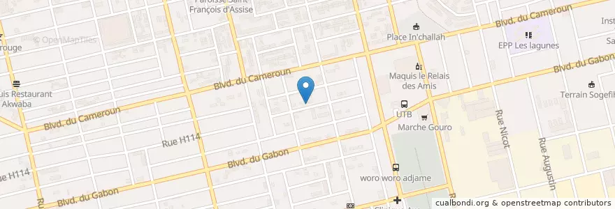 Mapa de ubicacion de Vente d'attieke en Costa De Marfil, Abiyán, Koumassi.