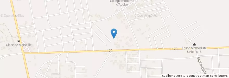 Mapa de ubicacion de Communauté Evangélique du Christ La Semence en Fildişi Sahili, Abican, Abobo.