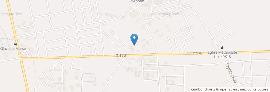Mapa de ubicacion de Eglise Evangélique Ministère de la Délivrance par le Feu de Jésus Christ en 科特迪瓦, 阿比让, Abobo.