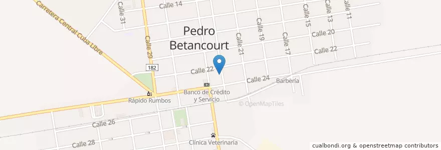 Mapa de ubicacion de Clínica Dental Pedro Betancourt en Cuba, Matanzas, Pedro Betancourt.