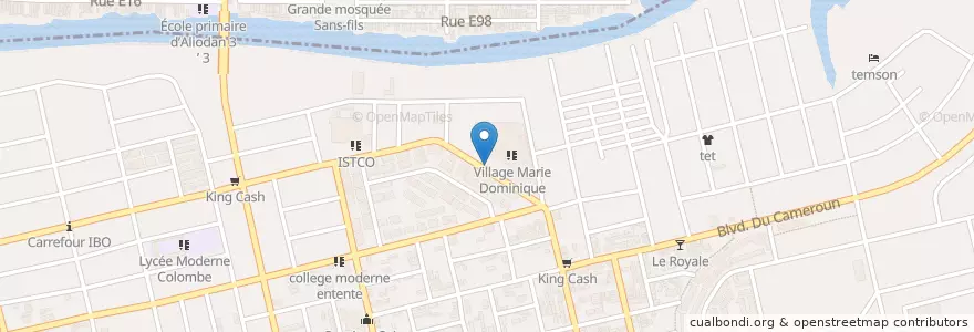 Mapa de ubicacion de Mosquée dAhl-Baldr en 코트디부아르, 아비장, Koumassi.