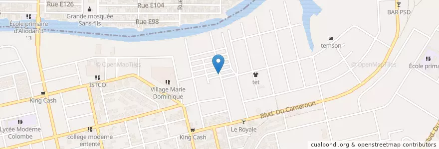 Mapa de ubicacion de Buvette en Côte D'Ivoire, Abidjan, Koumassi.