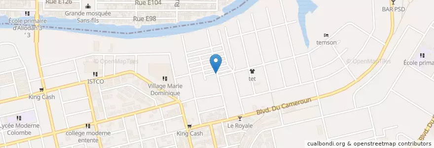 Mapa de ubicacion de Kiosque en 코트디부아르, 아비장, Koumassi.