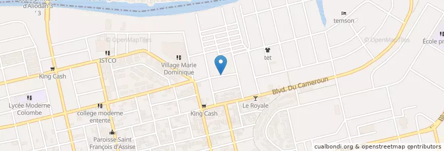 Mapa de ubicacion de Début petit Marché en Costa D'Avorio, Abidjan, Koumassi.