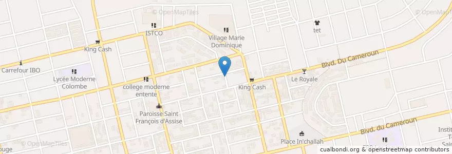 Mapa de ubicacion de Eglise Evangelique (Ministère Evangelique d'Adoration Iternational) en コートジボワール, アビジャン, Koumassi.