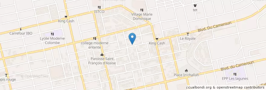 Mapa de ubicacion de Ivoire service en 코트디부아르, 아비장, Koumassi.