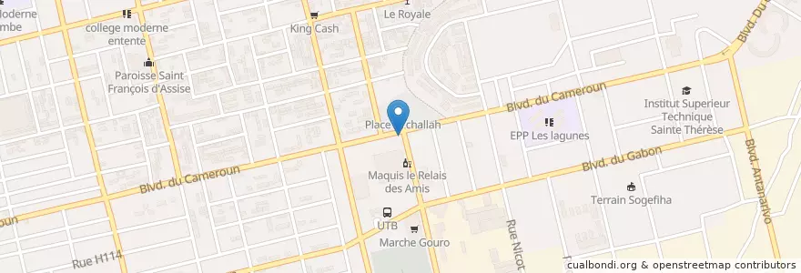 Mapa de ubicacion de Restaurant en ساحل العاج, أبيدجان, Koumassi.