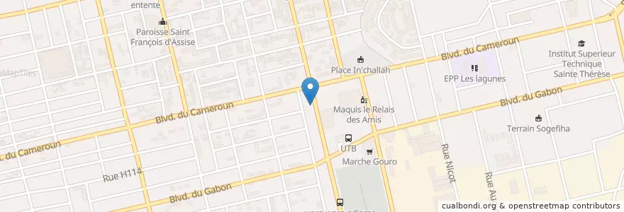 Mapa de ubicacion de Point Café Mariam en Ivoorkust, Abidjan, Koumassi.