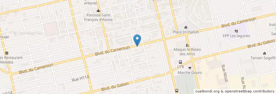 Mapa de ubicacion de Diarra Transport en 科特迪瓦, 阿比让, Koumassi.