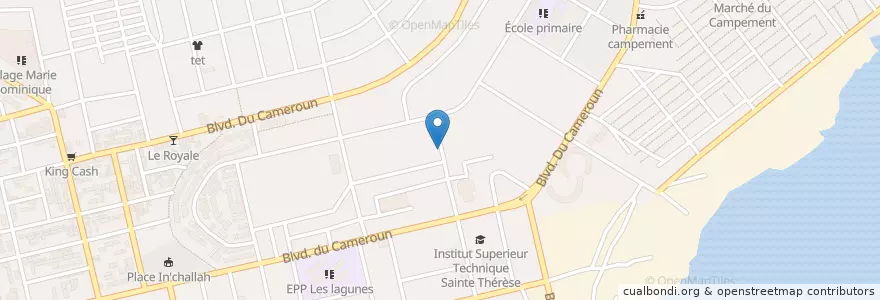Mapa de ubicacion de Bistro en Ivory Coast, Abidjan, Koumassi.
