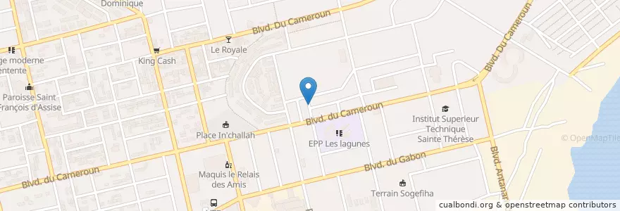 Mapa de ubicacion de Cyber cafe en コートジボワール, アビジャン, Koumassi.