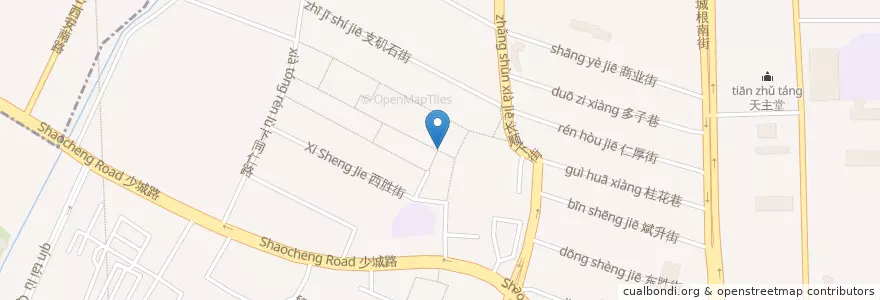 Mapa de ubicacion de 宽坐(宽巷子店) en China, Sichuan, 成都市, 青羊区, 少城街道.