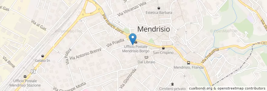 Mapa de ubicacion de Archivio del Moderno en Schweiz/Suisse/Svizzera/Svizra, Ticino, Distretto Di Mendrisio, Circolo Di Mendrisio, Mendrisio.