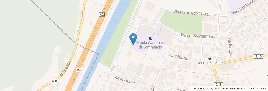 Mapa de ubicacion de Biblioteca del Centro di risorse didattiche e digitali en Schweiz/Suisse/Svizzera/Svizra, Ticino, Distretto Di Bellinzona, Circolo Di Bellinzona, Bellinzona.