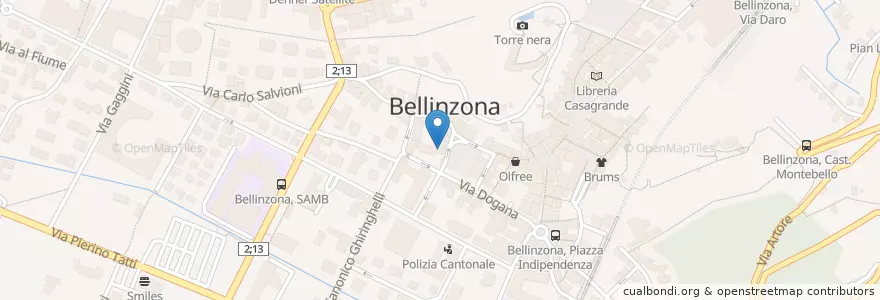 Mapa de ubicacion de Biblioteca pubblica di diritto en Zwitserland, Ticino, Distretto Di Bellinzona, Circolo Di Bellinzona, Bellinzona.
