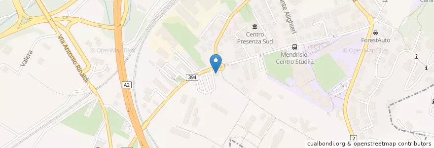 Mapa de ubicacion de Centro di documentazione e ricerca dell'Organizzazione sociopsichiatrica cantonale en 스위스, Ticino, Distretto Di Mendrisio, Circolo Di Mendrisio, Mendrisio.
