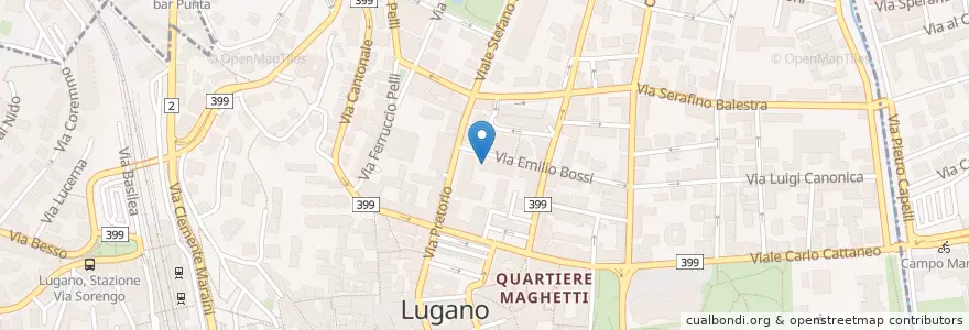 Mapa de ubicacion de Biblioteca del Tribunale d'appello en スイス, ティチーノ州, Distretto Di Lugano, Lugano, Circolo Di Lugano Ovest.