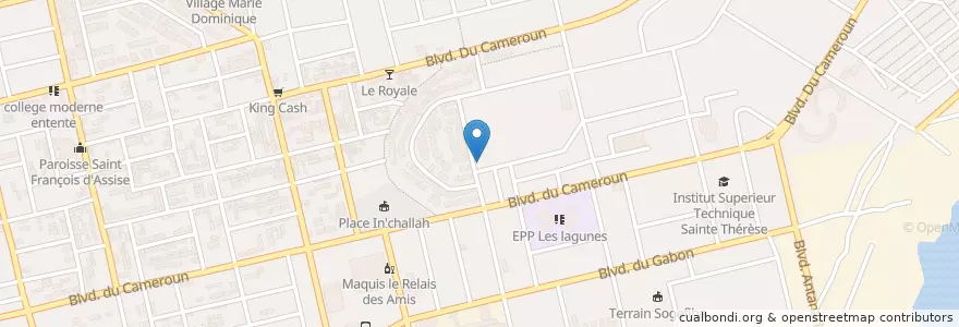 Mapa de ubicacion de Bar en Costa Do Marfim, Abidjan, Koumassi.