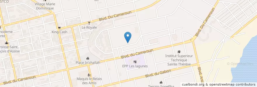 Mapa de ubicacion de Maquis Restaurant en Côte D'Ivoire, Abidjan, Koumassi.