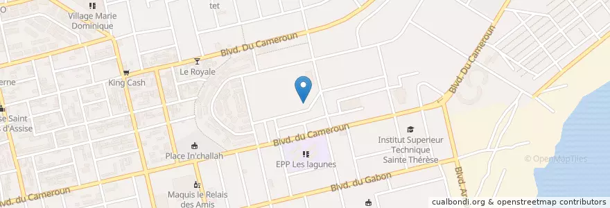 Mapa de ubicacion de Maquis Restaurant en コートジボワール, アビジャン, Koumassi.