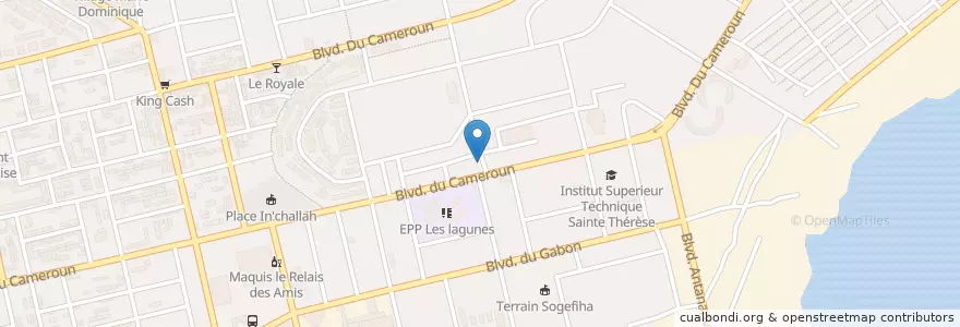 Mapa de ubicacion de Restaurant en コートジボワール, アビジャン, Koumassi.