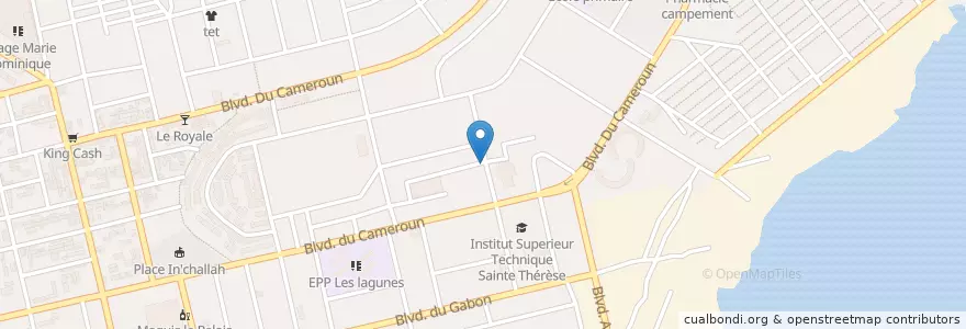 Mapa de ubicacion de Restaurant en コートジボワール, アビジャン, Koumassi.