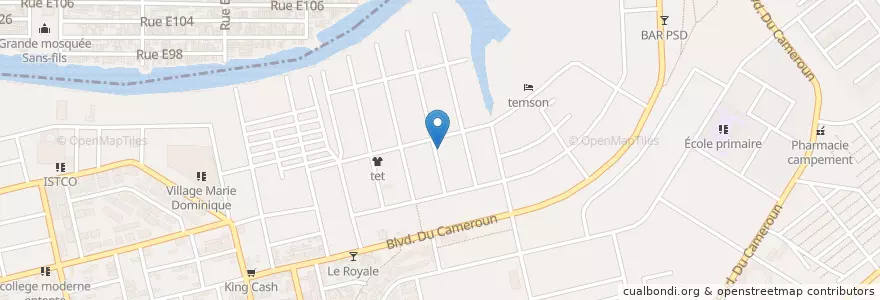 Mapa de ubicacion de Maternelle St Benoit en Côte D'Ivoire, Abidjan, Koumassi.