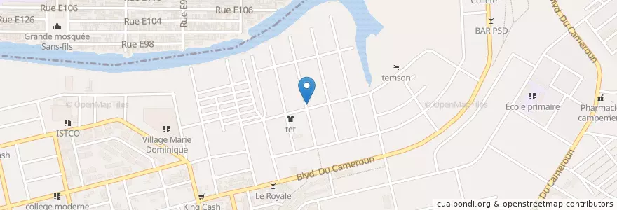 Mapa de ubicacion de Vendeuse d'attieke en コートジボワール, アビジャン, Koumassi.
