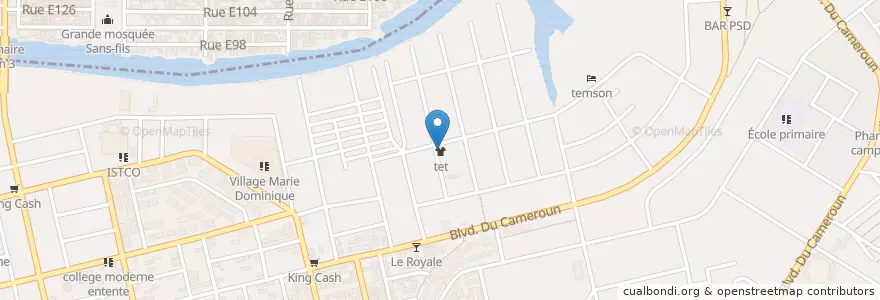 Mapa de ubicacion de Bistro (Tchapalo) en Ivoorkust, Abidjan, Koumassi.