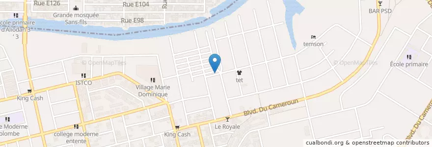 Mapa de ubicacion de Kiosque Cafe en Ivory Coast, Abidjan, Koumassi.