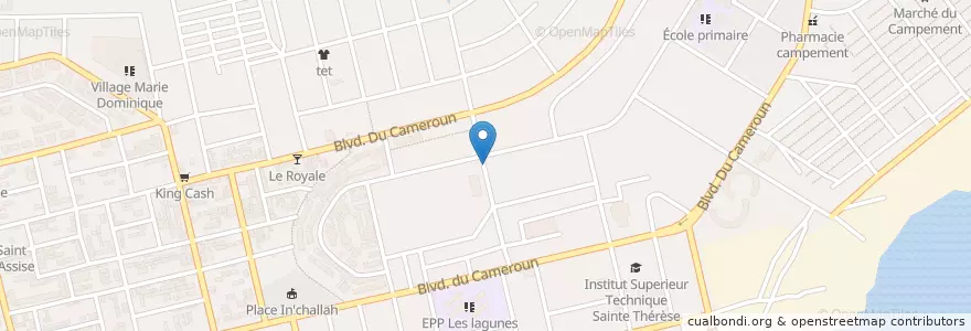 Mapa de ubicacion de Orange Money en コートジボワール, アビジャン, Koumassi.
