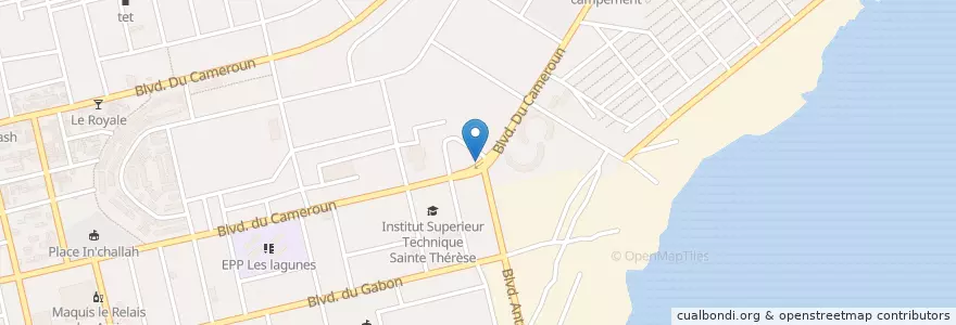 Mapa de ubicacion de Restaurant chez Nathalie en Côte D'Ivoire, Abidjan, Koumassi.