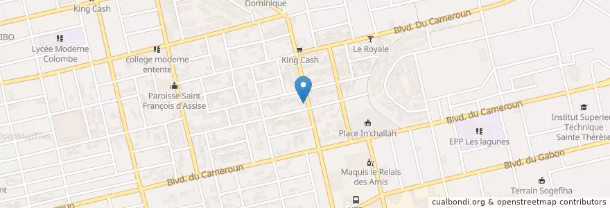 Mapa de ubicacion de Lavage Auto en Côte D'Ivoire, Abidjan, Koumassi.
