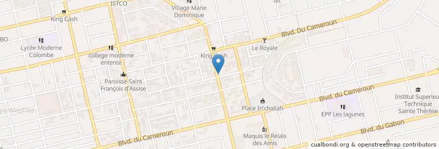 Mapa de ubicacion de Kiosque café en Ivoorkust, Abidjan, Koumassi.