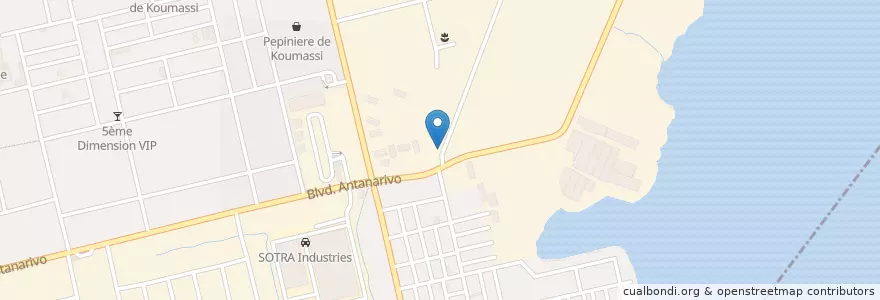 Mapa de ubicacion de Restaurant en Ivoorkust, Abidjan, Koumassi.