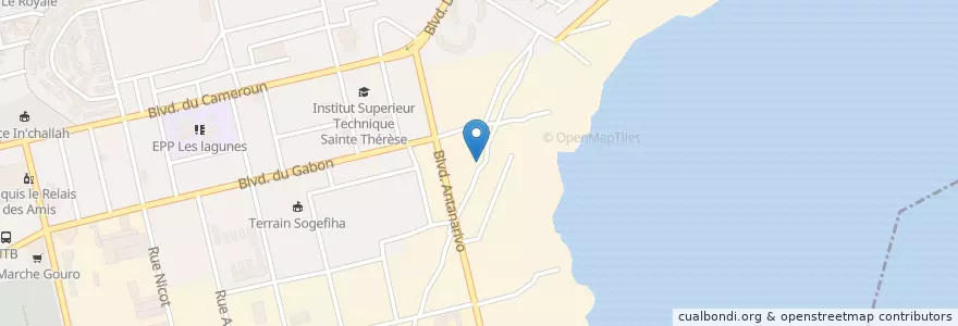 Mapa de ubicacion de Restaurant en Elfenbeinküste, Abidjan, Koumassi.
